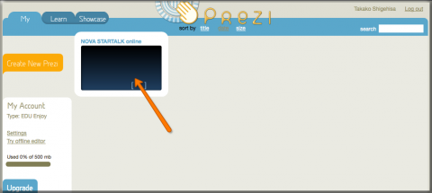 Click your Prezi file