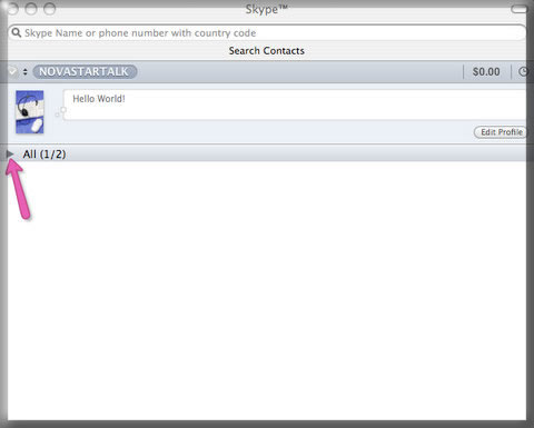 To see your contact, click triangle.  