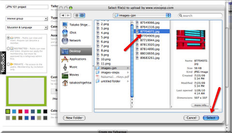 Choose the image you would like to use and click "Select".  