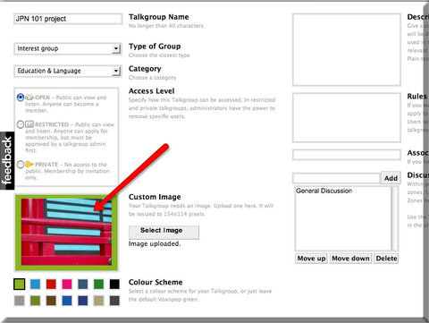 Now you should be able to see the image for your talk group. 