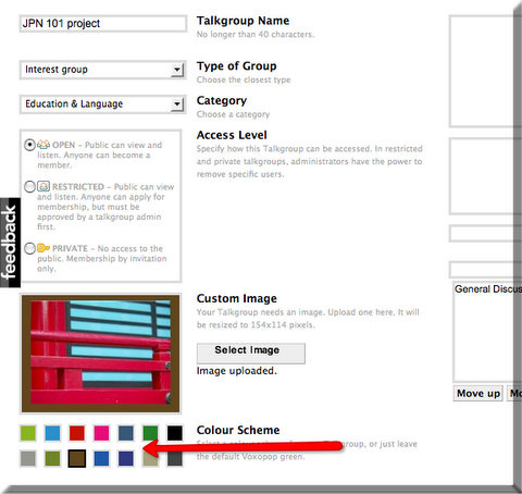Click any of the colors to set the color scheme. 