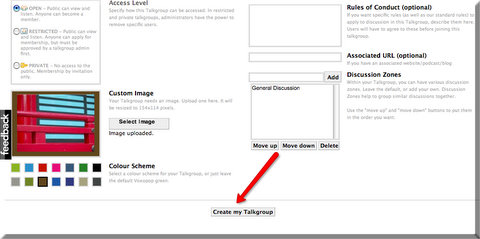 Click "Create my Talkgroup". 